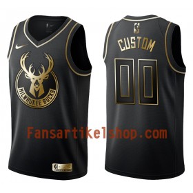 NBA Milwaukee Bucks Trikot Benutzerdefinierte Nike Schwarz Golden Edition Swingman - Herren